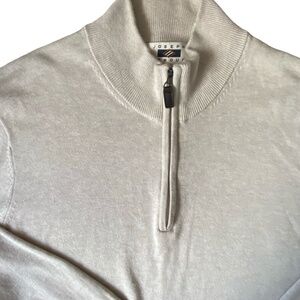 Joseph Abboud Mens Modern Fit Oatmeal Pima Cotton Soft Light Knit Sweater-Sz-L